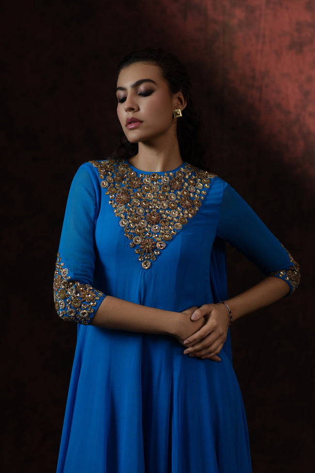 Sapphire Embrace Gown