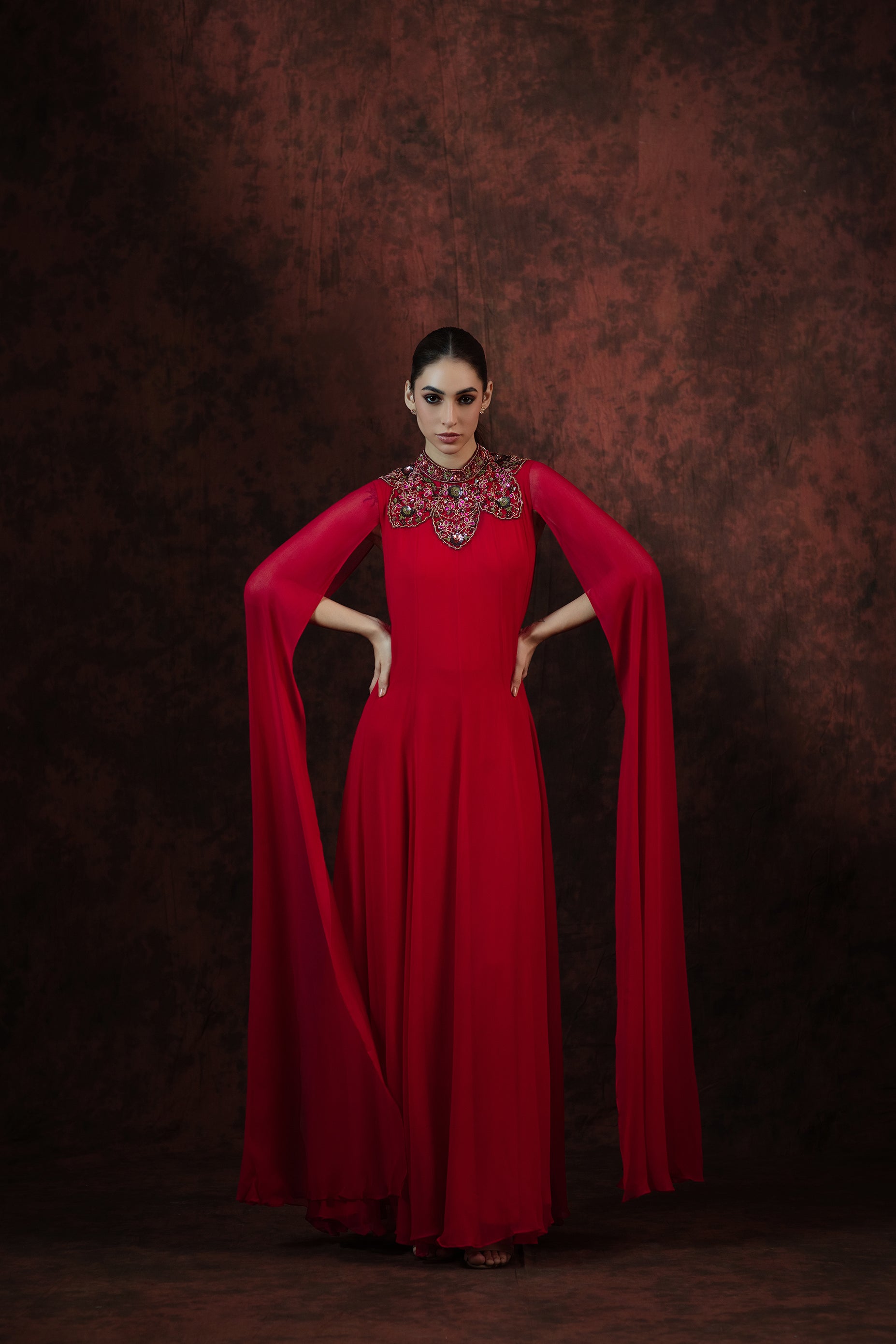 Pink Sandstorm Hand Embroidered Gown