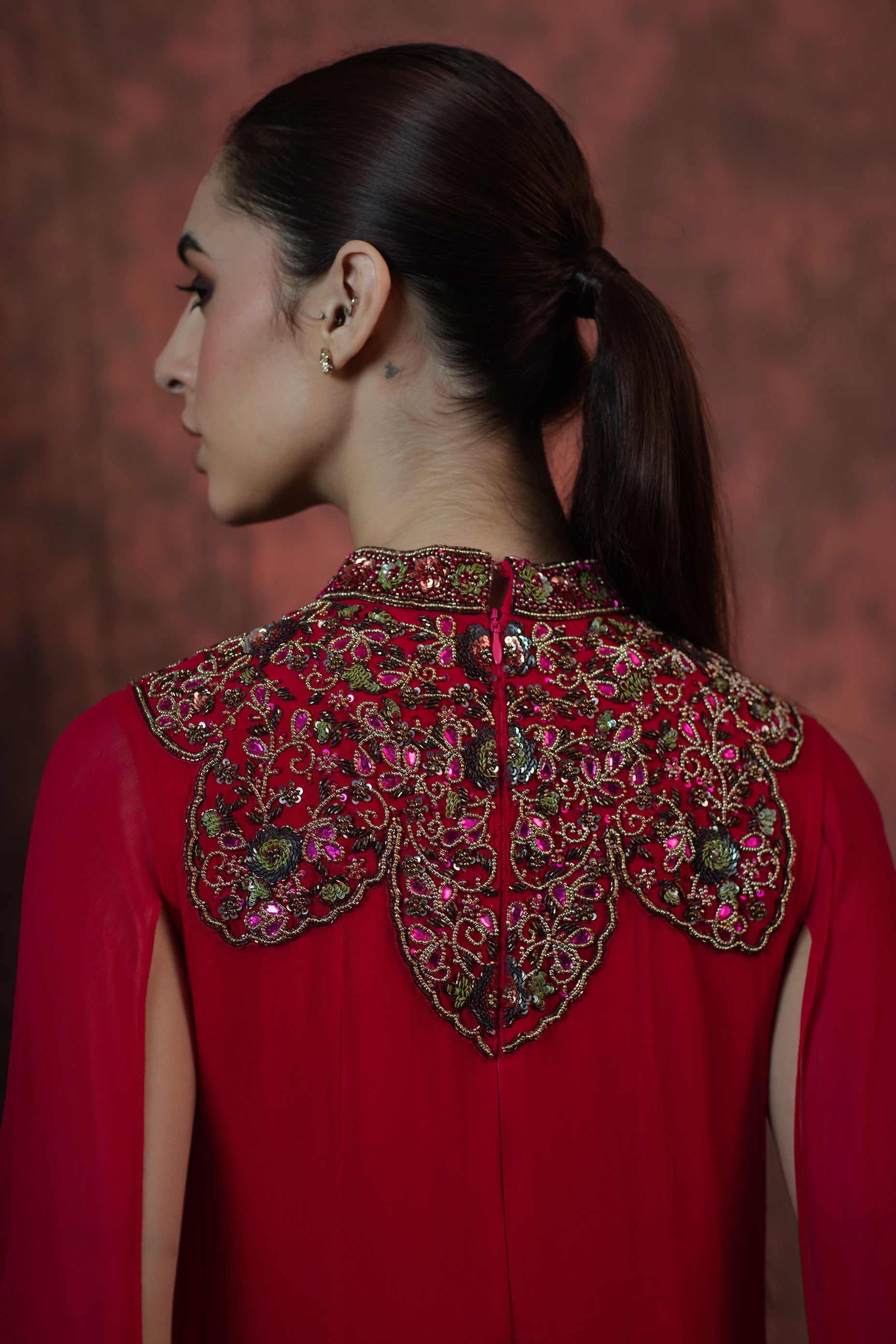 Pink Sandstorm Hand Embroidered Gown