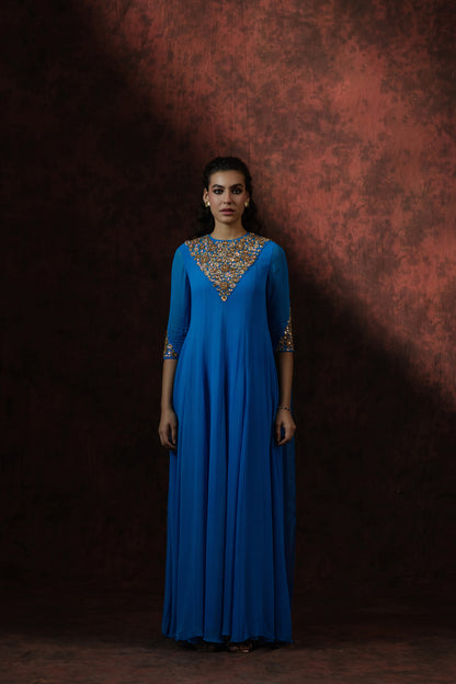 Sapphire Embrace Gown