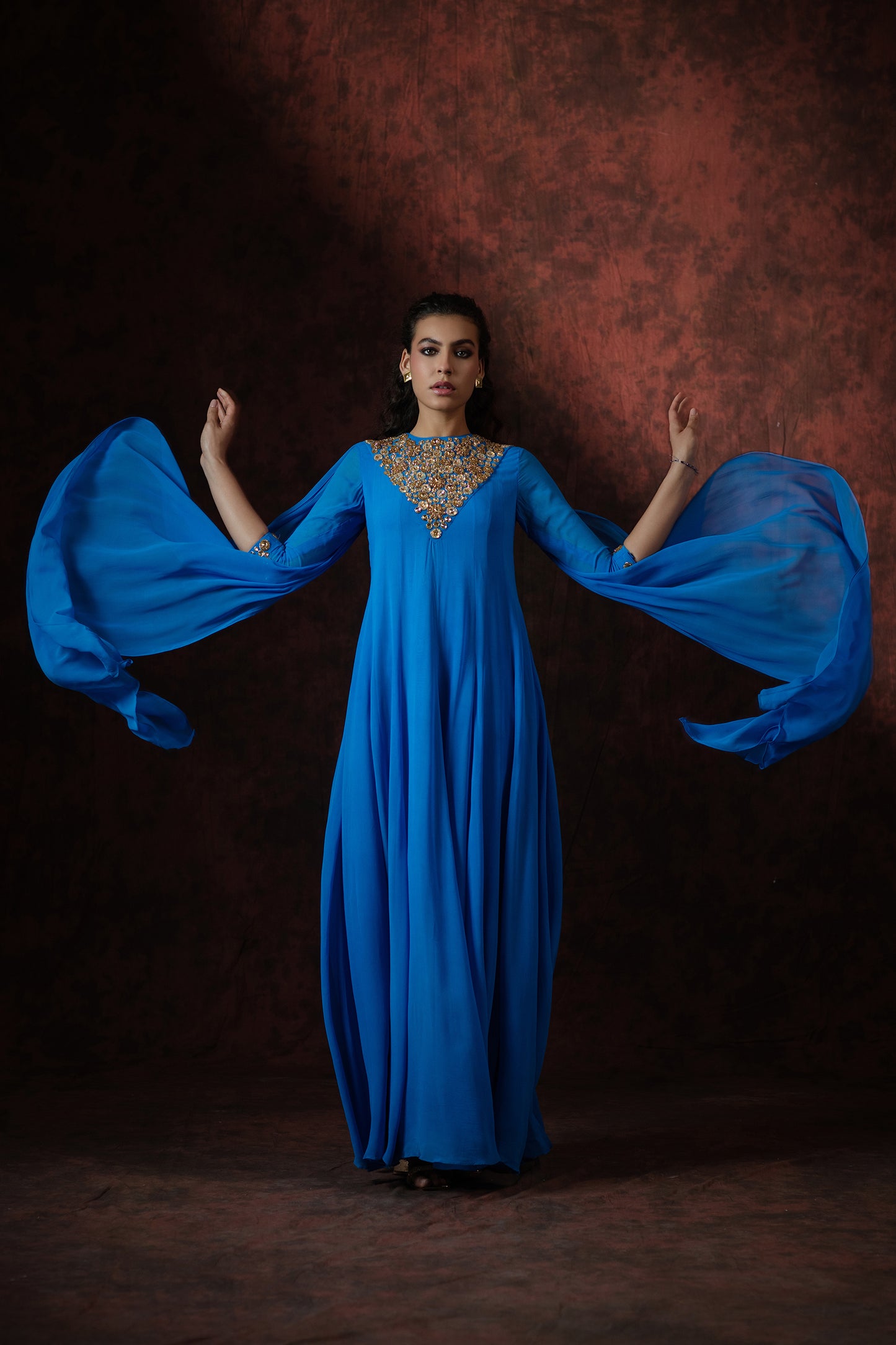 Sapphire Embrace Gown