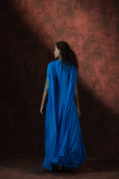 Sapphire Embrace Gown