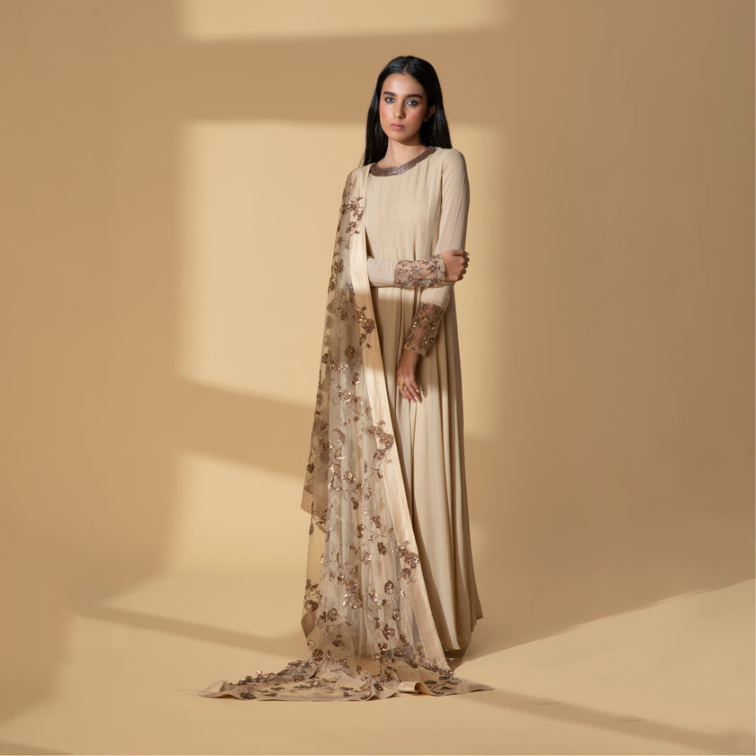 Gold Gloom Hand Embroidered Gown