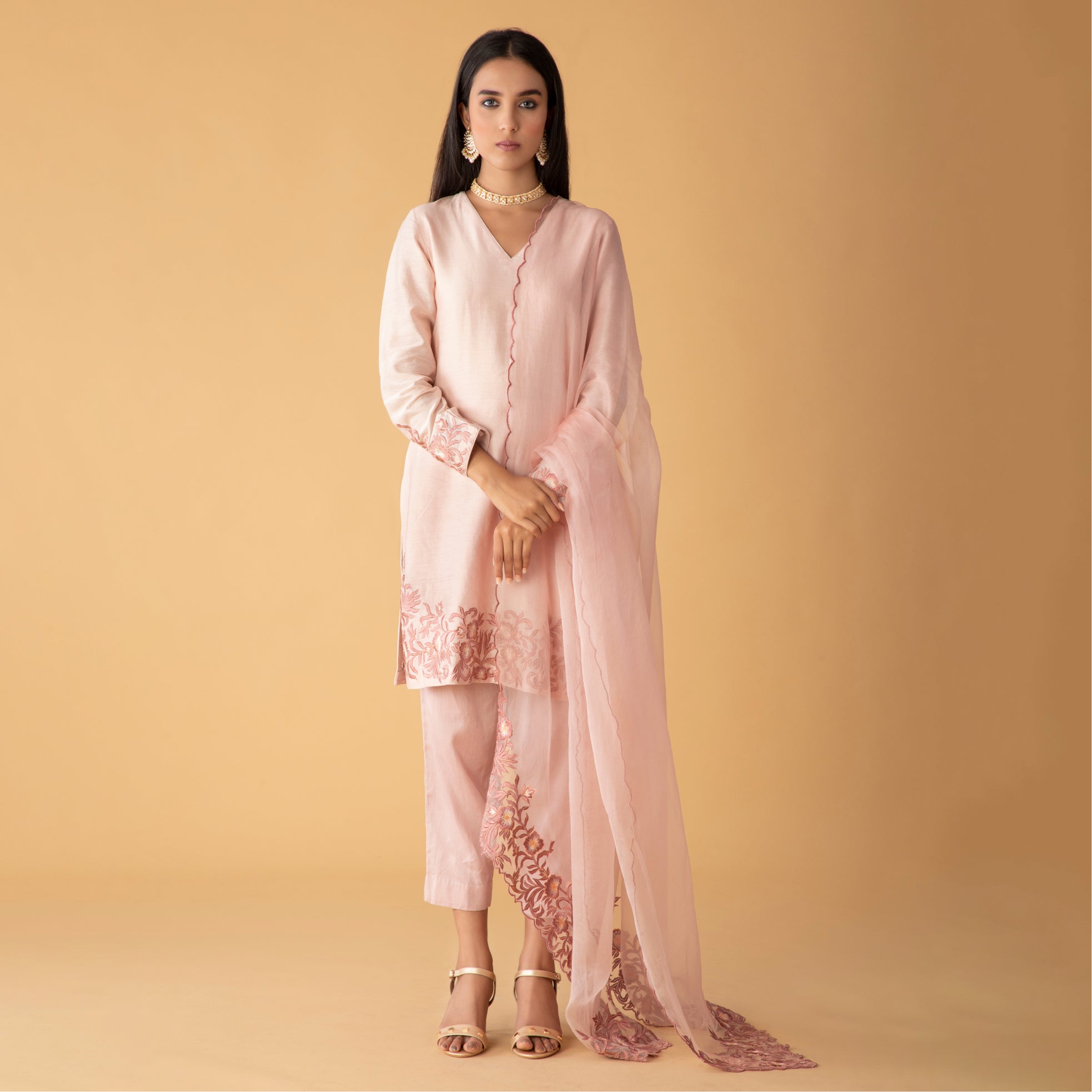 Dewy Lemonade Chanderi Set