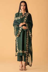 Twilight Emerald Chanderi Set