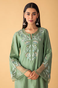 Breeze Chanderi Basil Green Set