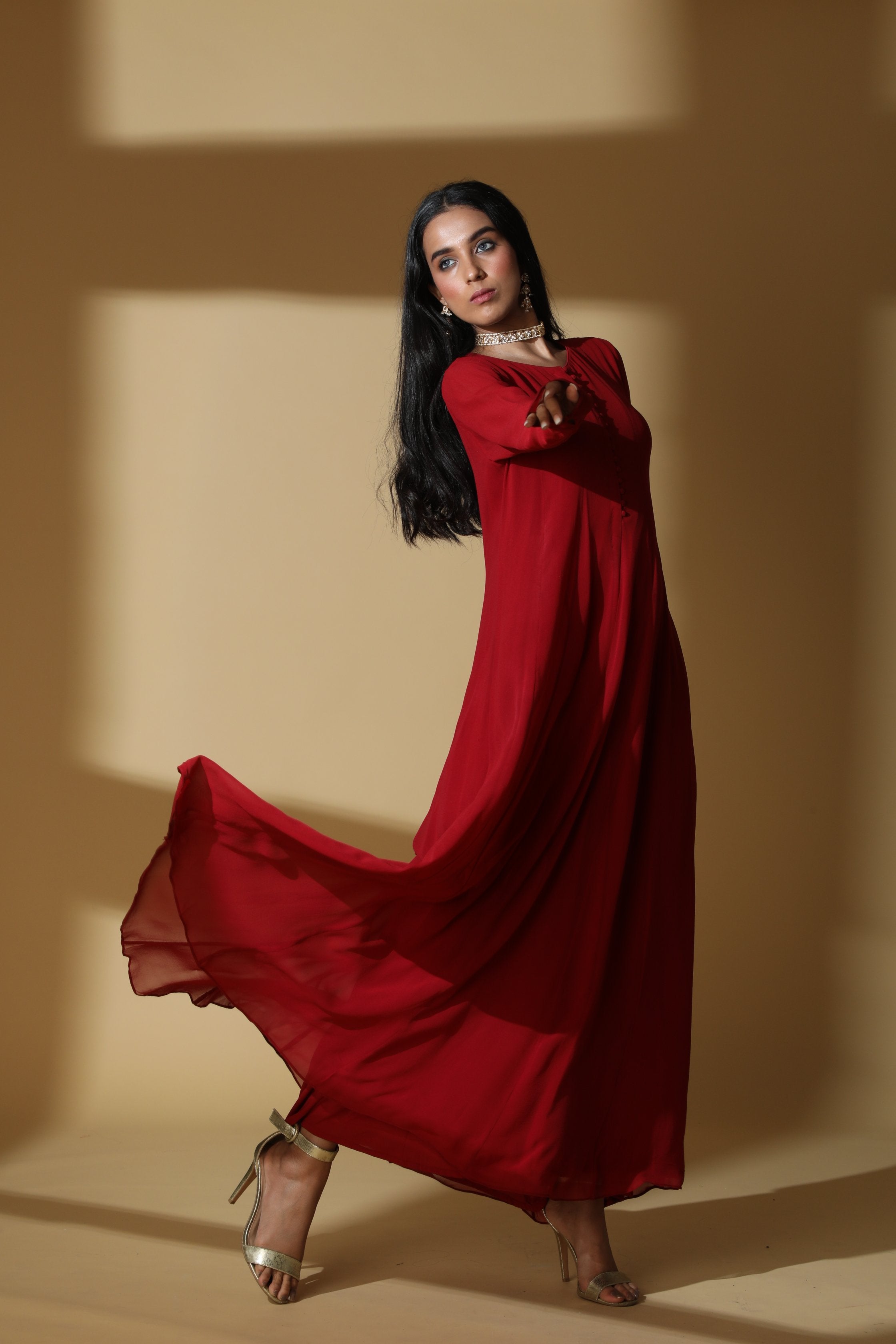 Classic Wine Red Gown