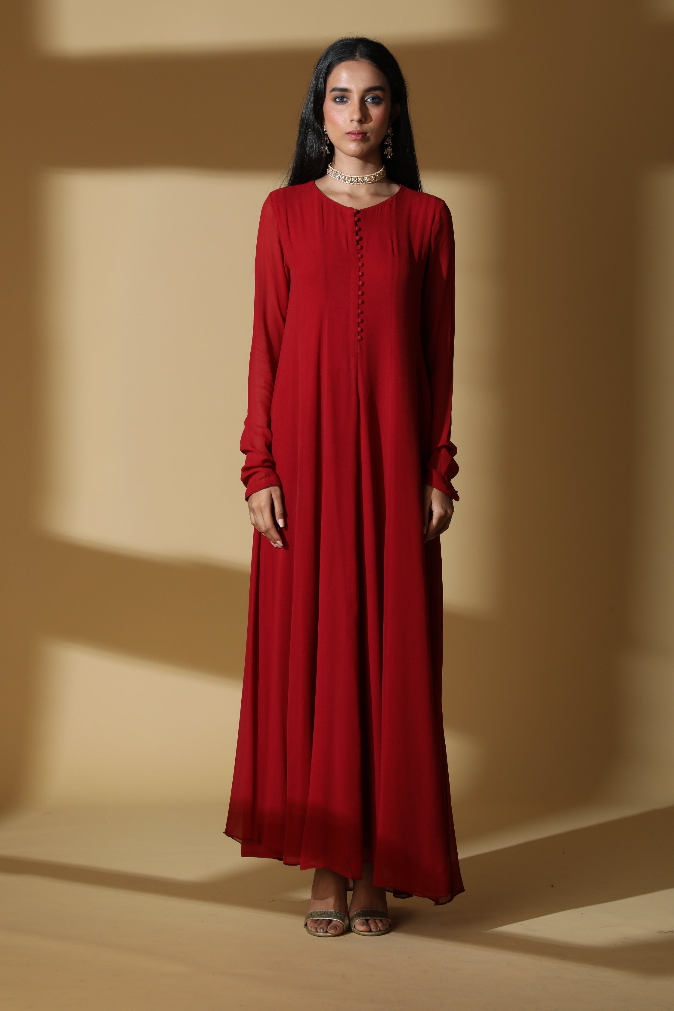 Classic Wine Red Gown