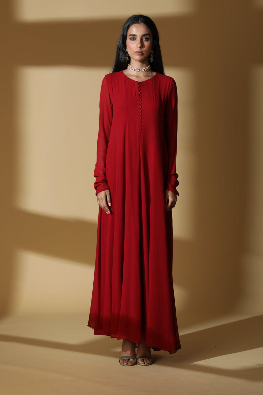 Classic Wine Red Gown