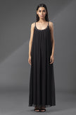 Black Bordeaux Airy Long Dress